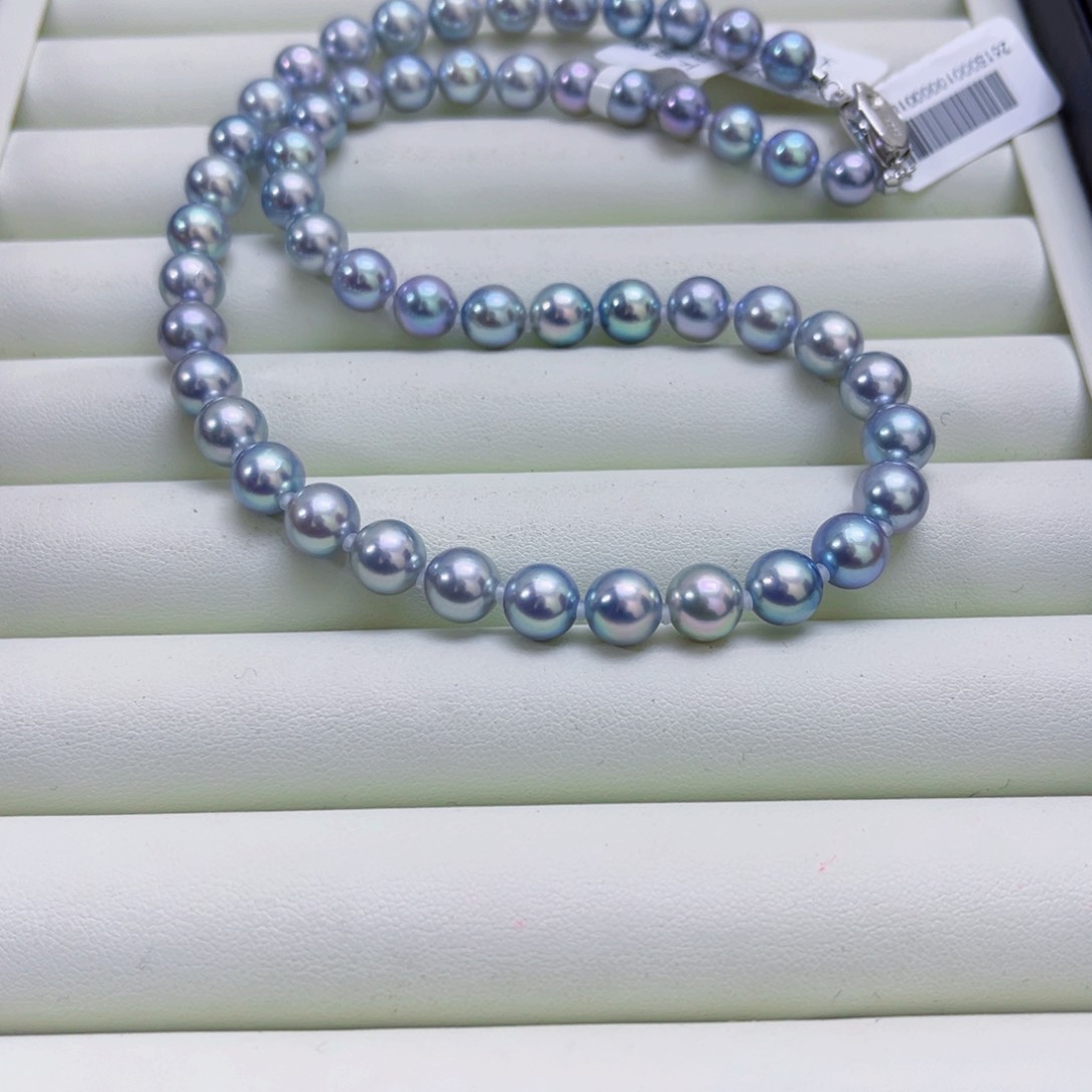 海水珍珠项链银S925镶嵌用***姐