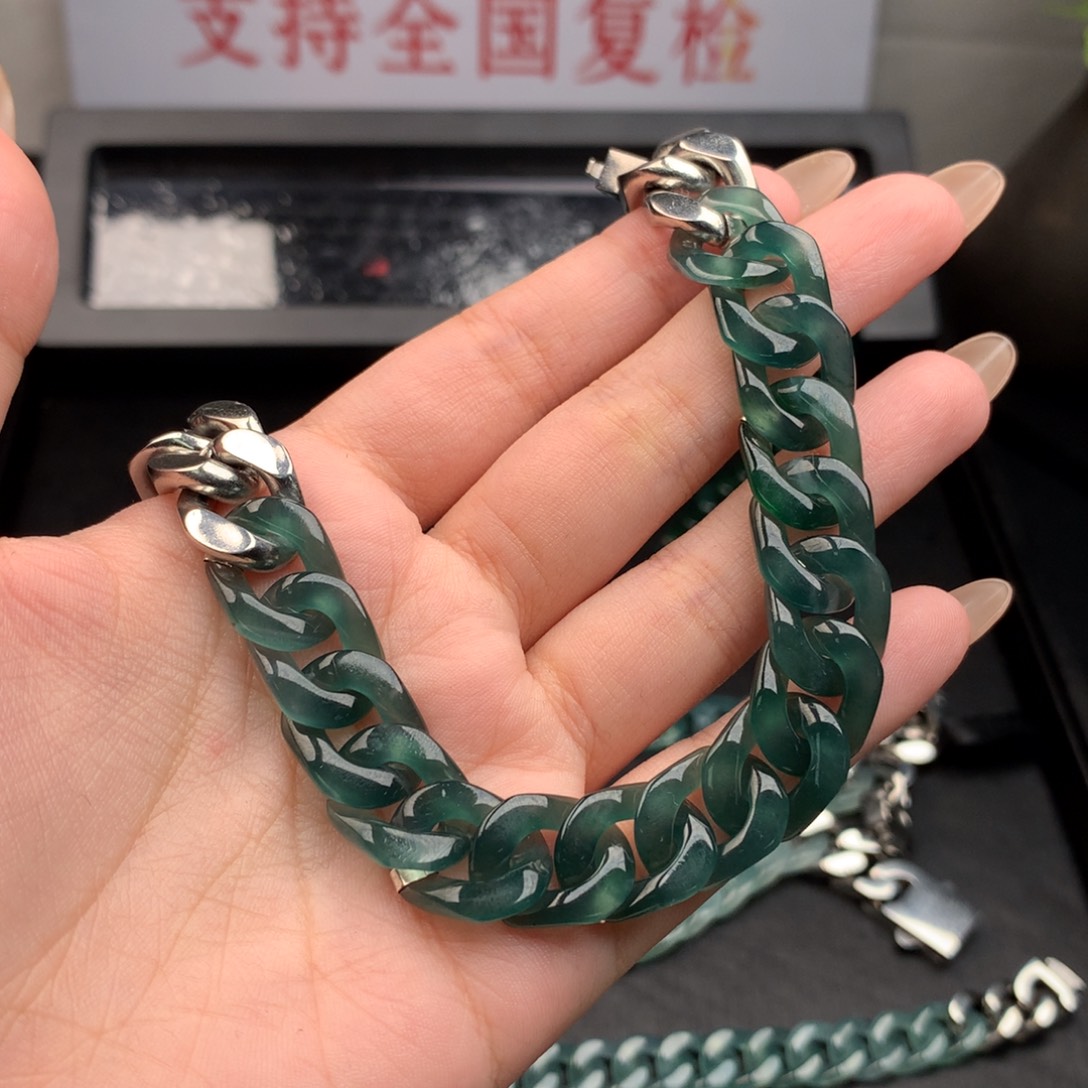 小***景翡翠未镶嵌手链002