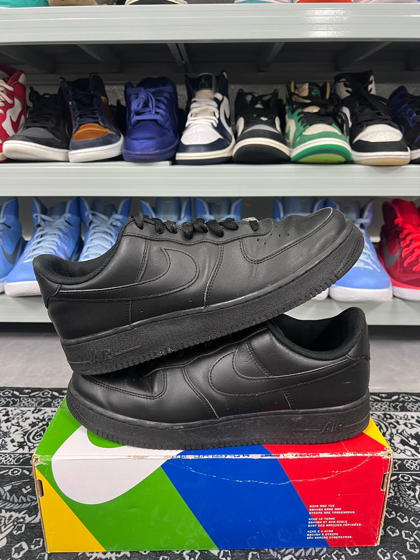 90新 maje 45.5码/af1黑武士休闲鞋/二手正品