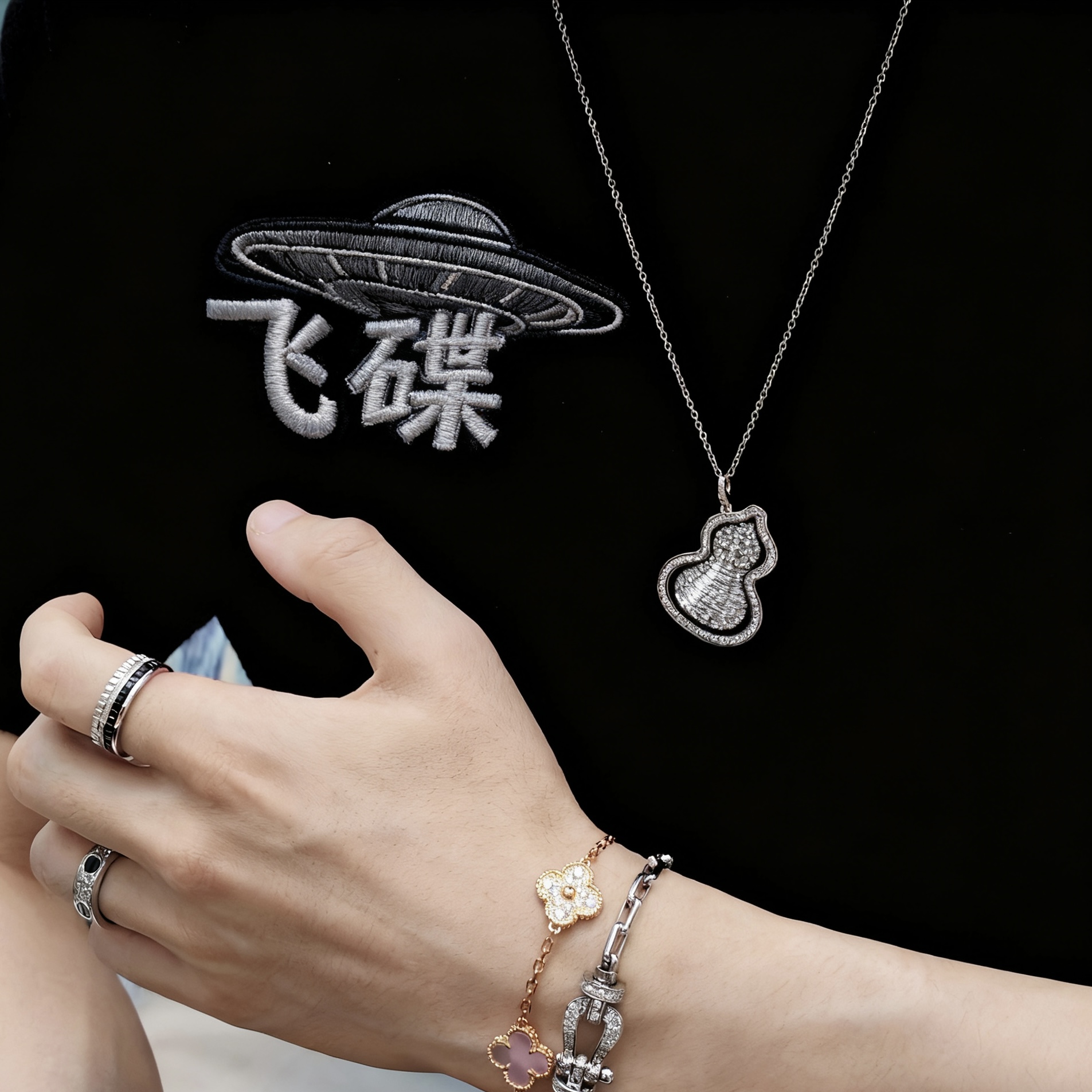 合金耳饰 饰纪cursh 时尚高定超奢 搭配小飞碟耳耳ED 欧美轻奢风