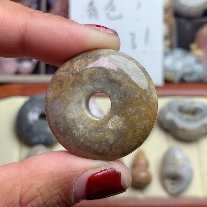 硅化珊瑚（珊瑚玉）颈饰未镶嵌