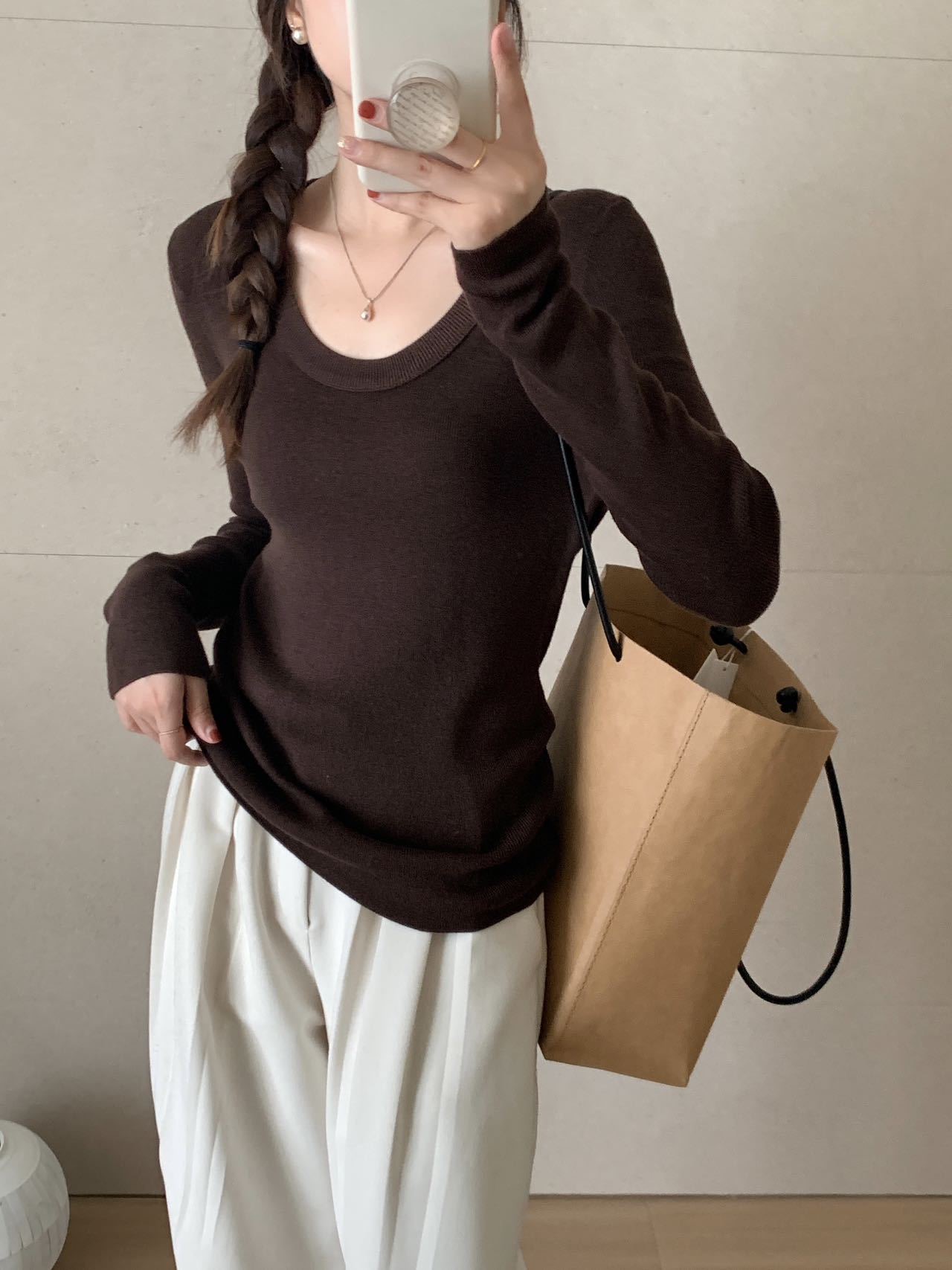 毛针织衫女士早秋修身圆领毛衣女短款针织衫秋季上衣