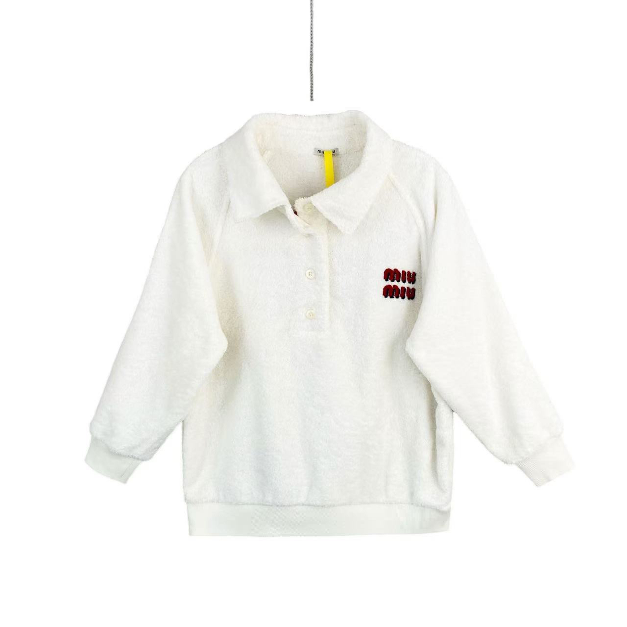 95新 MIU MIU/缪缪 qq528 棉 字母logo标语Polo上衣 XS码