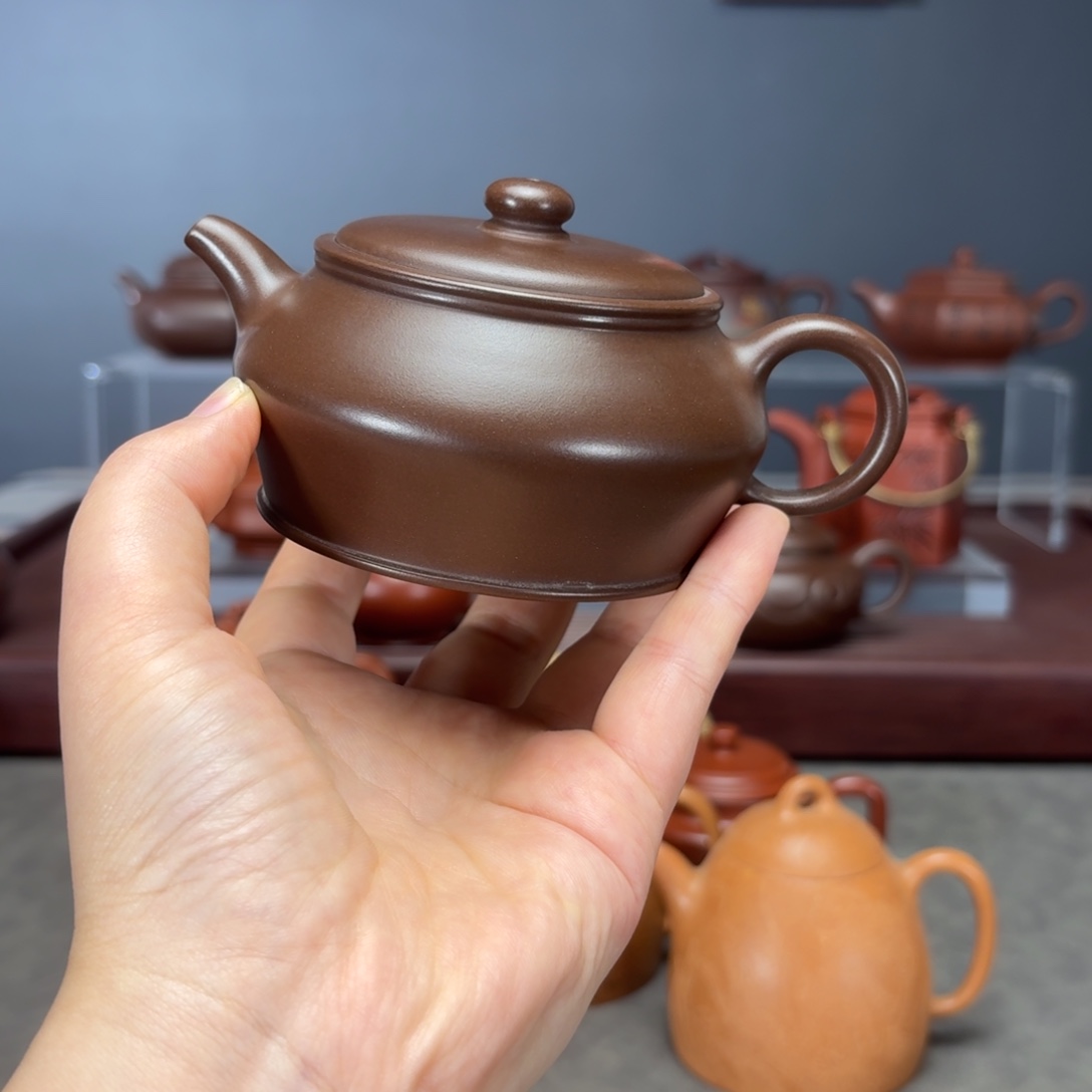 松***江紫砂茶壶紫泥220cc曼殊