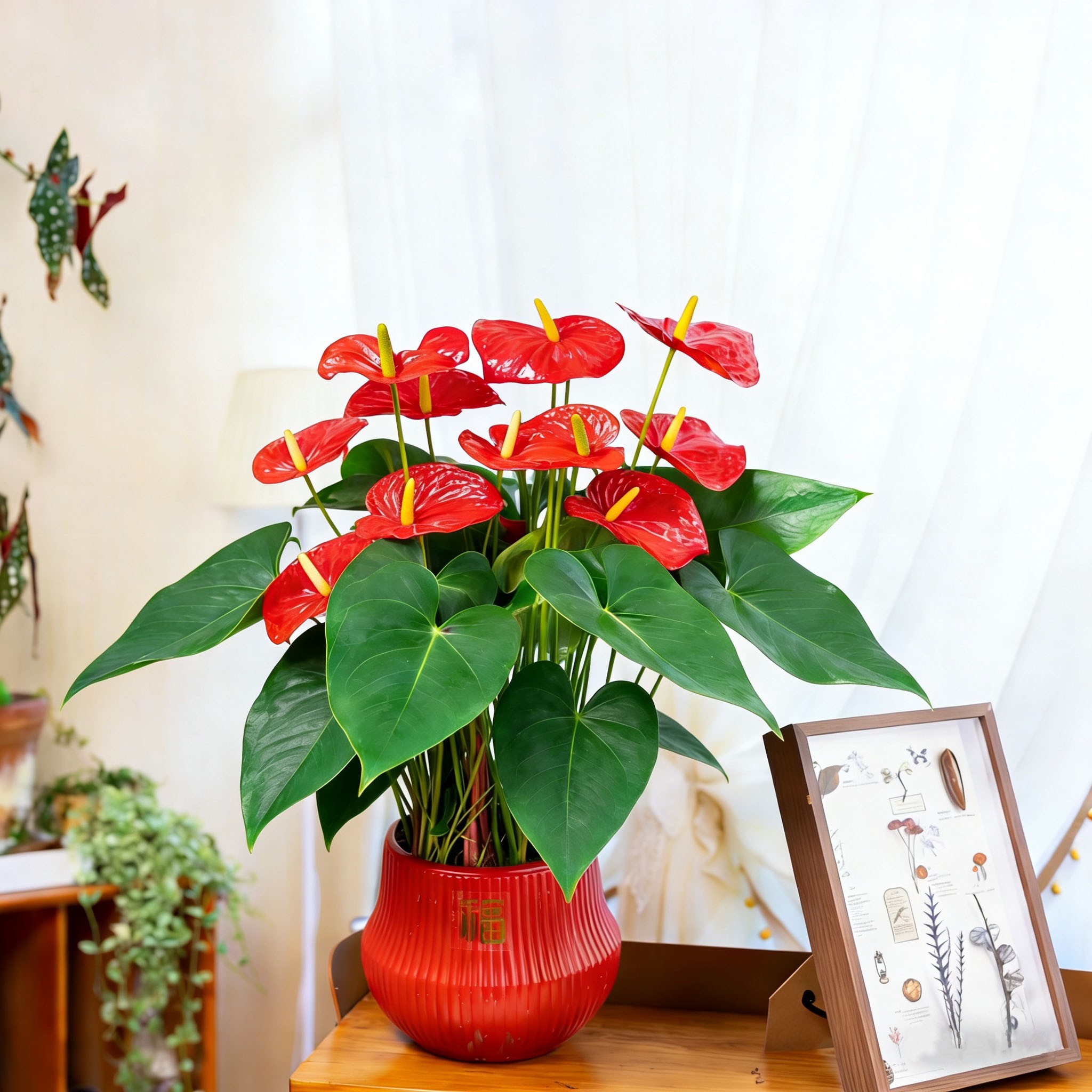 【带花含花苞发货】大盆红掌花卉盆栽室内四季开花绿植年宵花好养
