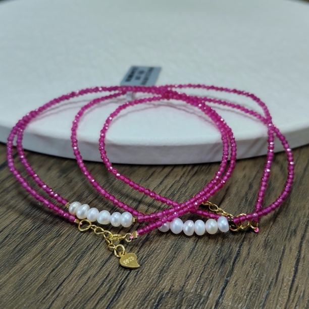 【书记甄选】珍珠红宝石锁骨链 多样性发一件 XL1441