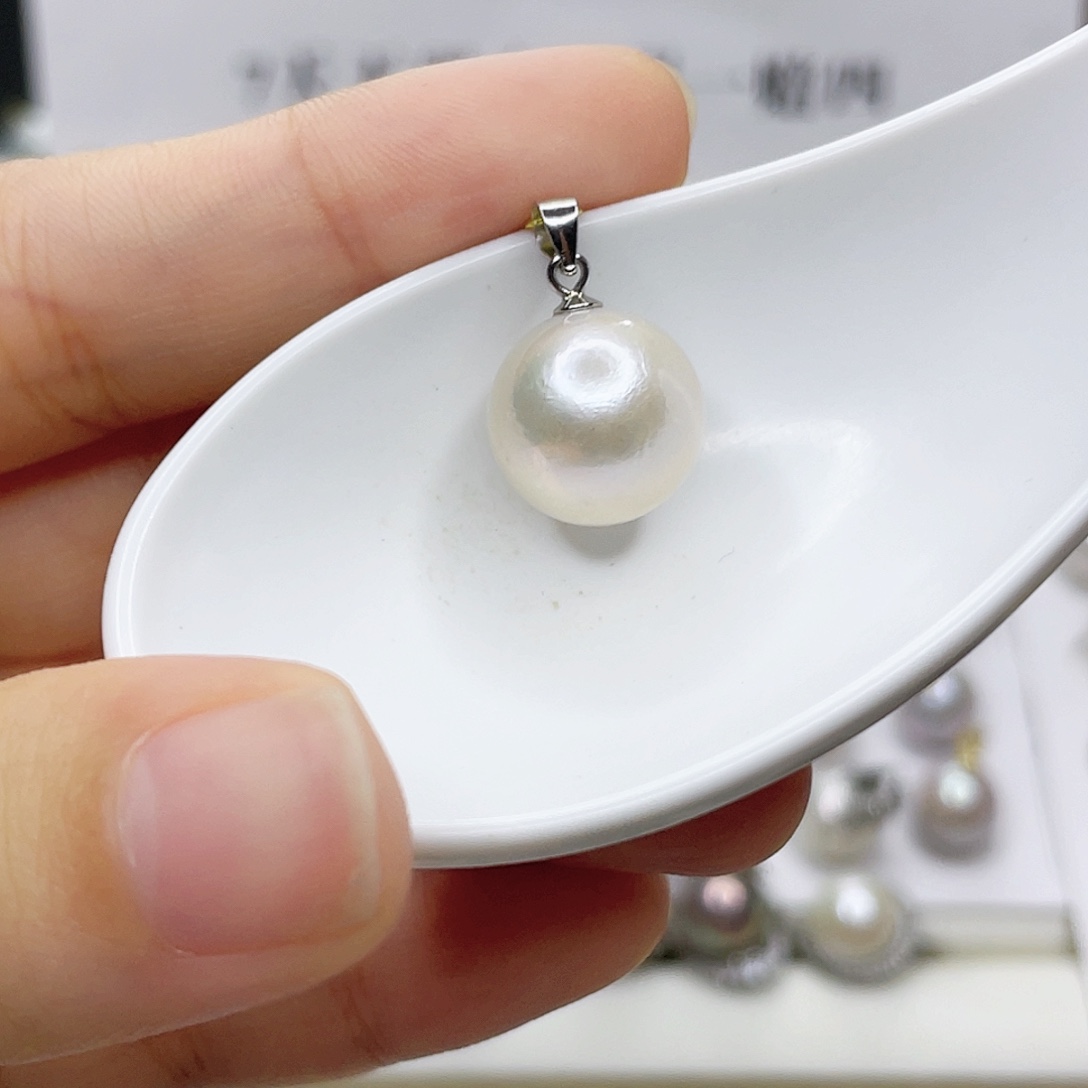 淡水珍珠银S925镶嵌吊坠(不含链)