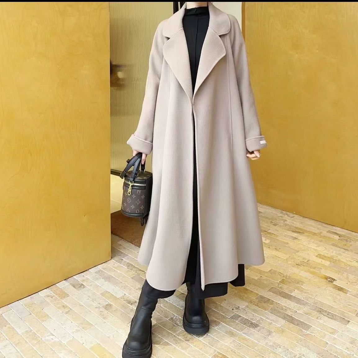 E701-800毛呢双面呢时尚宽松外套大衣