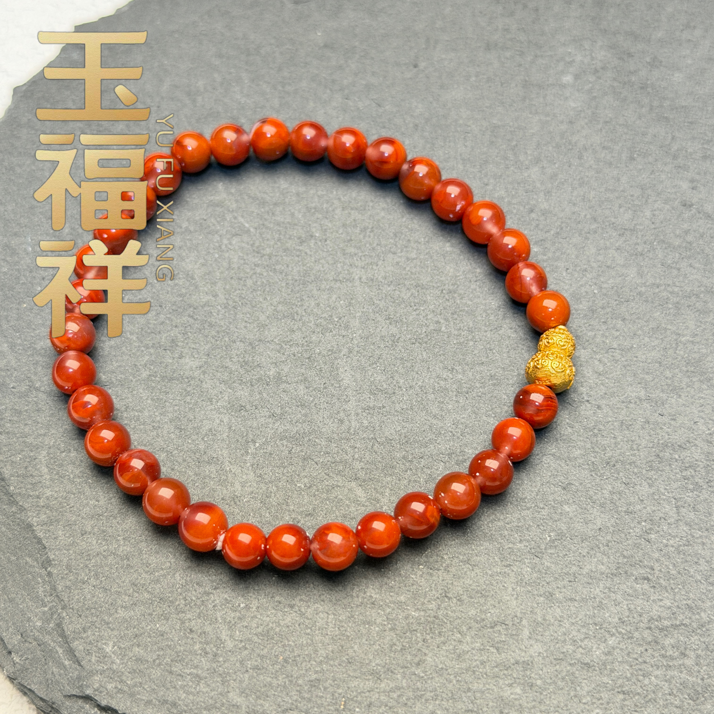 【鸿运】· 福祥珠宝丨天然原矿南红  火焰纹s925银 手串多样性 