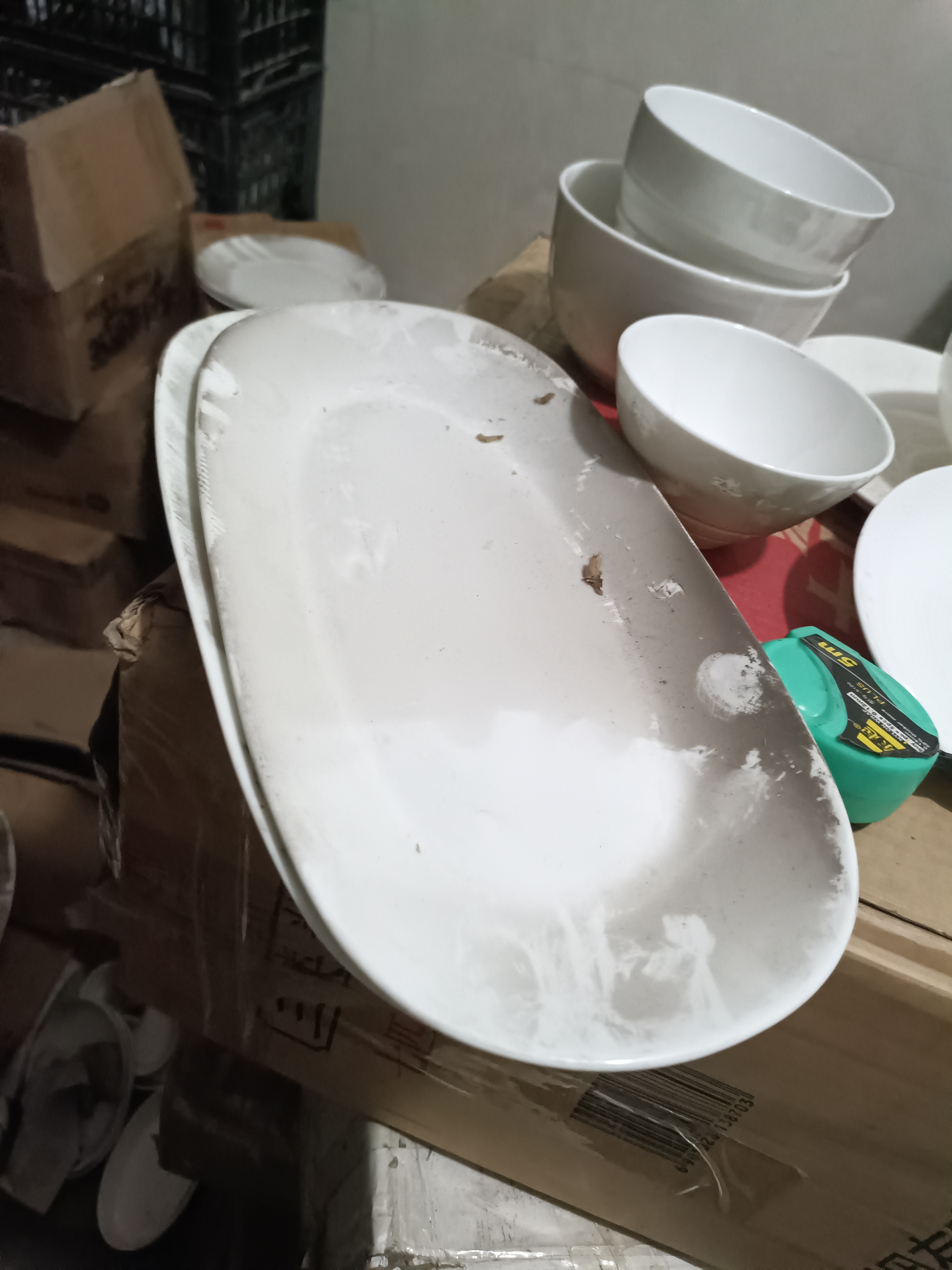 国营尾货骨瓷长盘一对