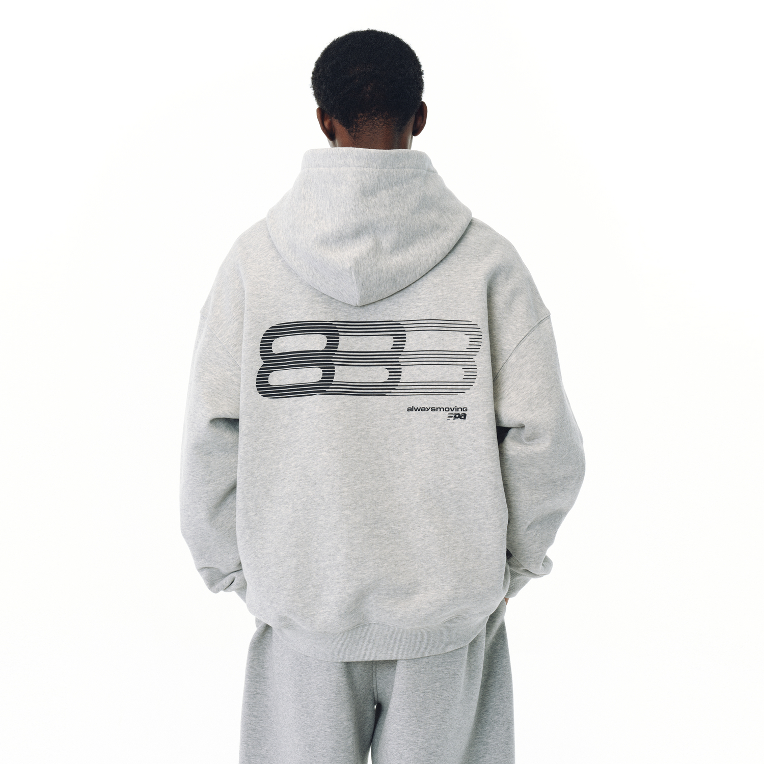 FPA运动渐变跑道图形连帽卫衣 春秋季宽松复古国潮牌潮流情侣帽衫