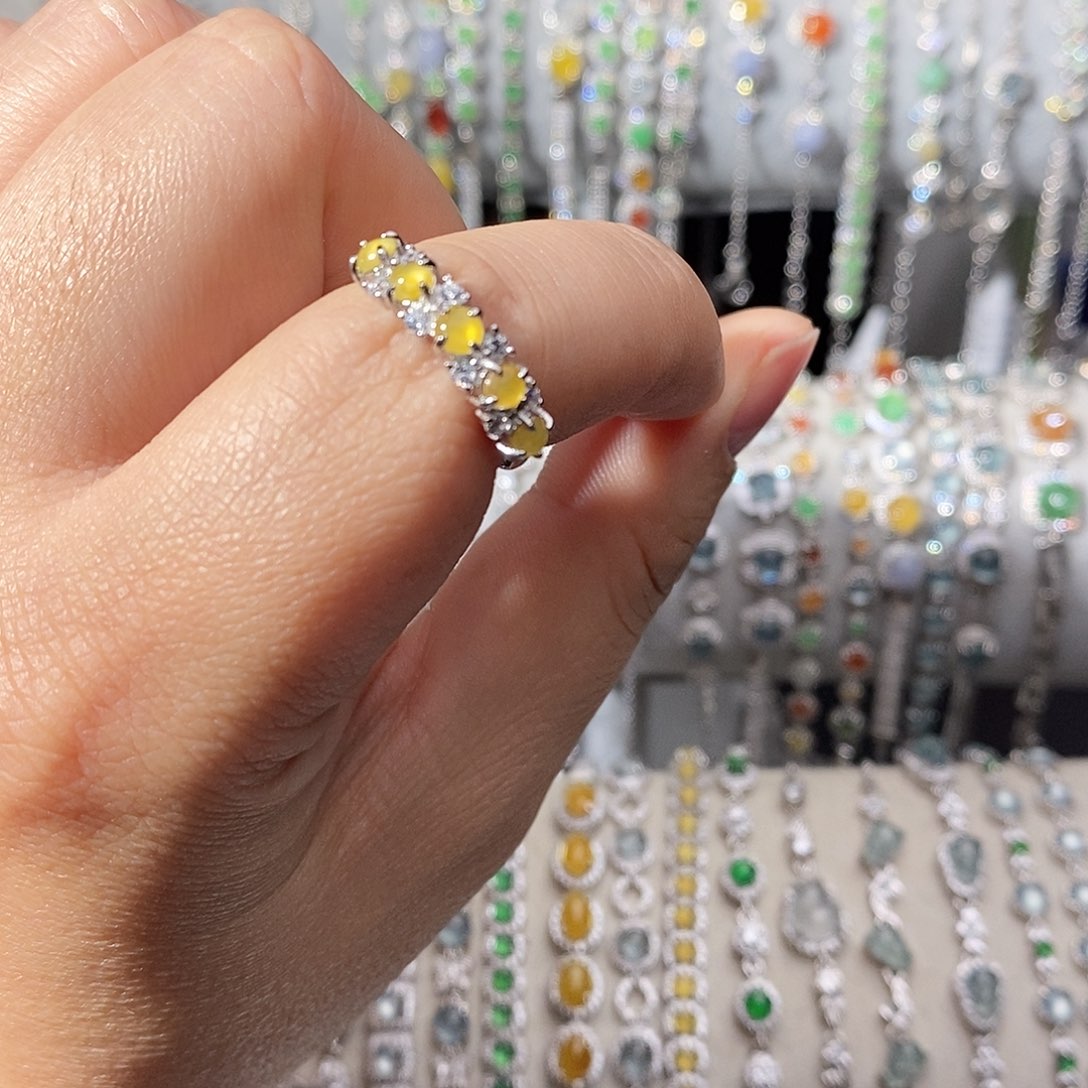 翡翠银S925镶嵌戒指