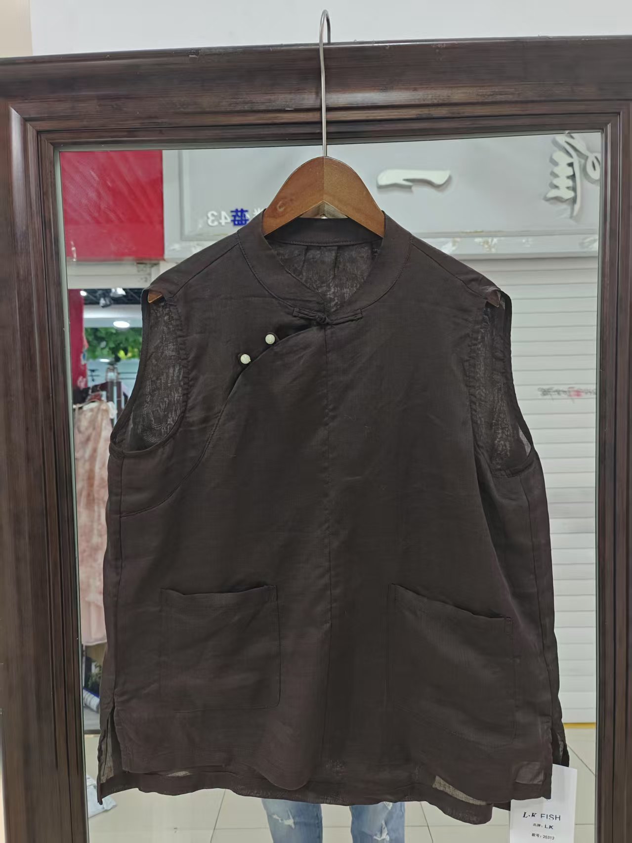 8238黄姐定制休闲盘扣小衫-衣长57