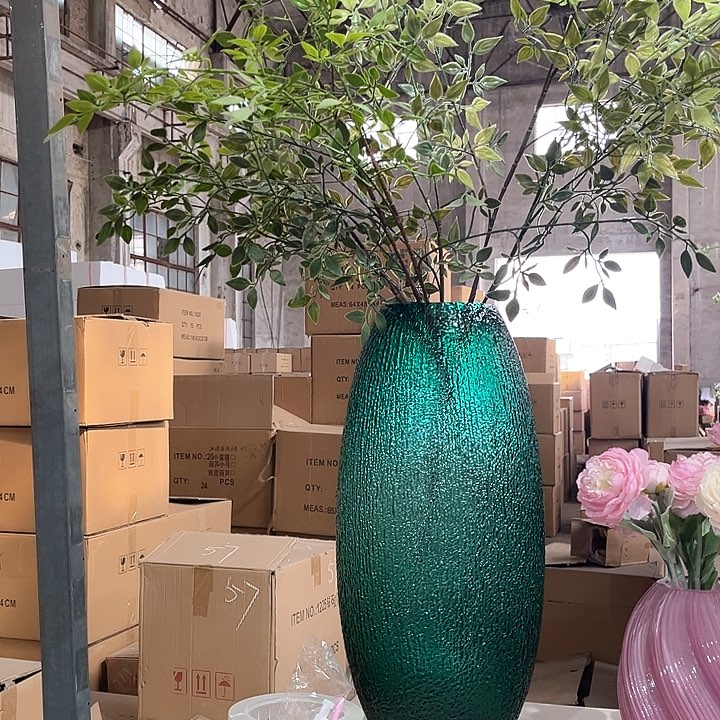 玻璃绿色菩提高50玻璃花瓶嘎嘎好看玻璃花瓶