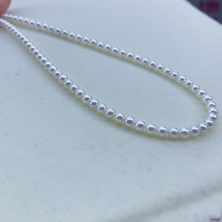 淡水珍珠银S925镶嵌颈饰4m