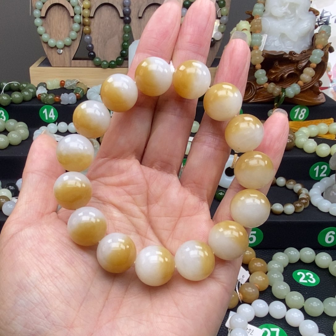 和田玉（糖玉）手链未镶嵌14mm