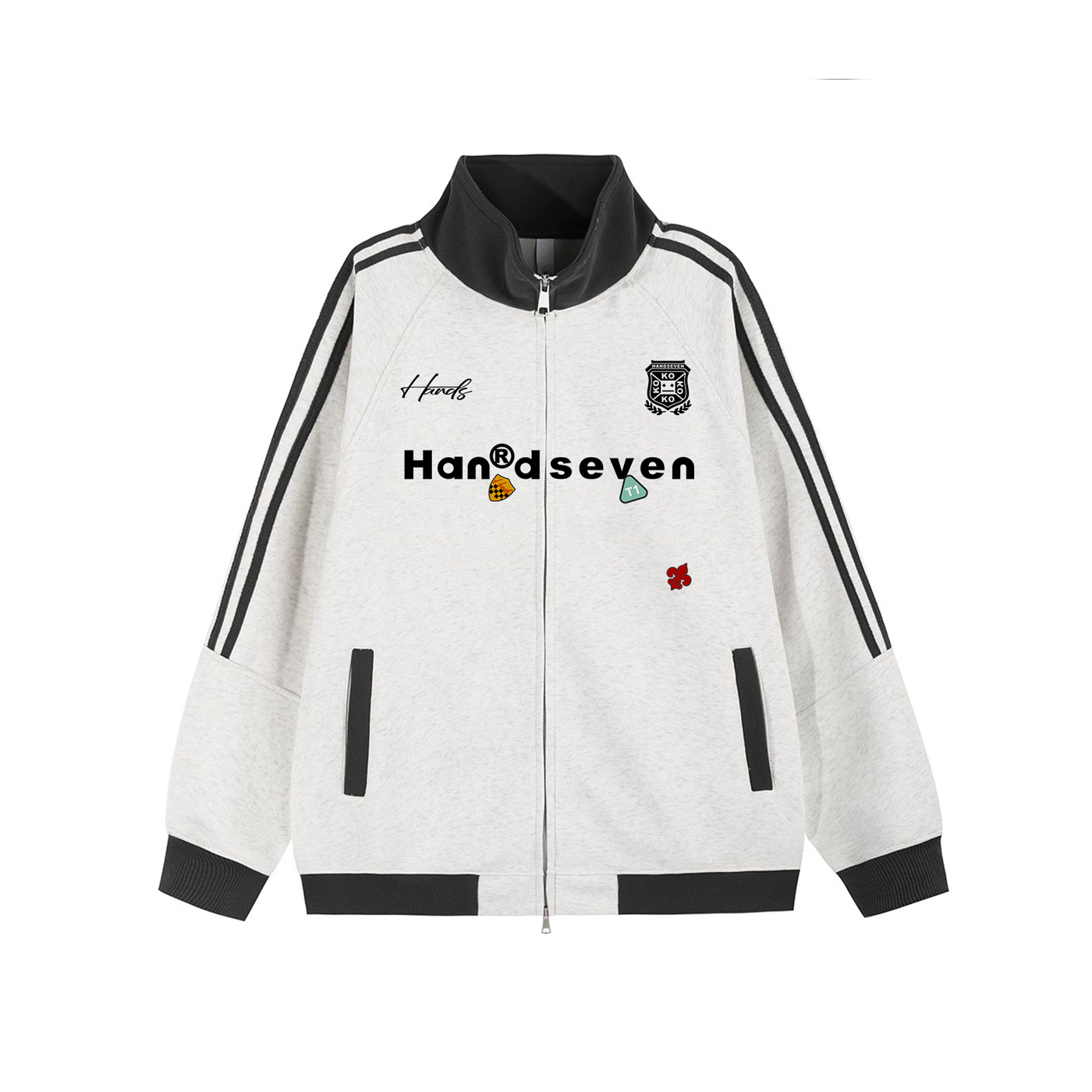 HandSeven小恶魔棒球服红色外套立领秋季新款美式开衫拉链卫衣女