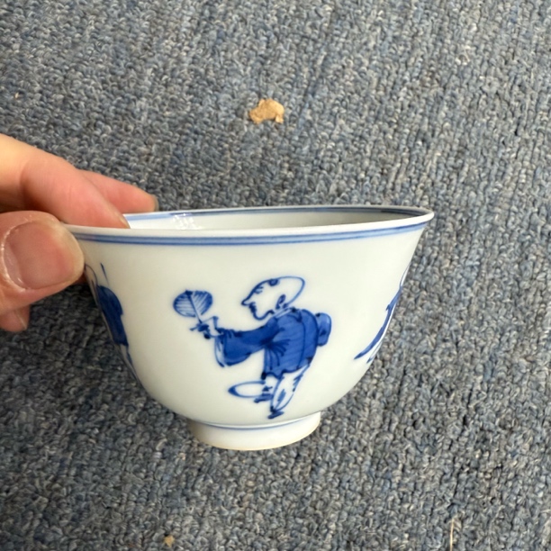 古陶瓷青花人物杯