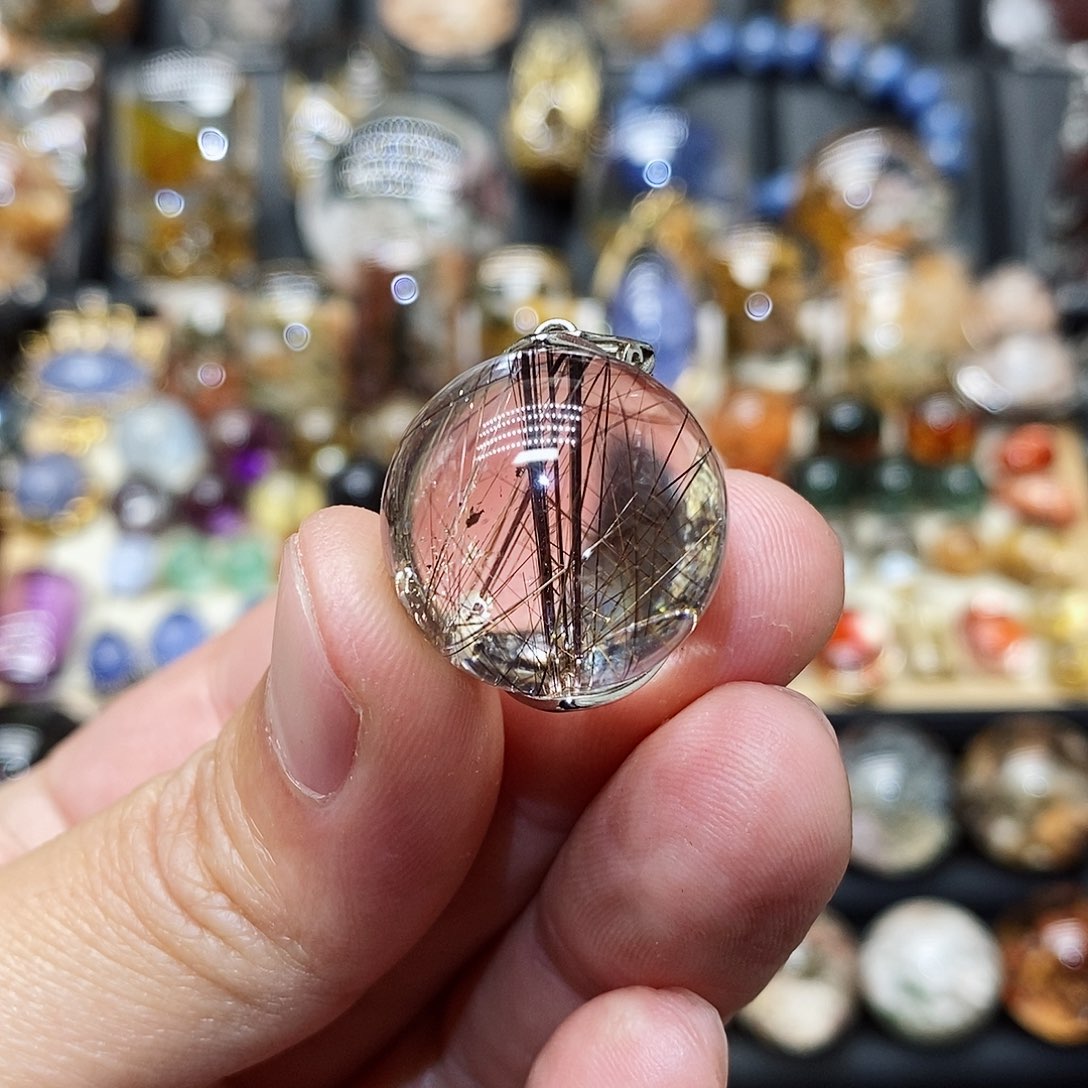 水晶颈饰银S925镶嵌乐***༣天然精致水晶吊坠