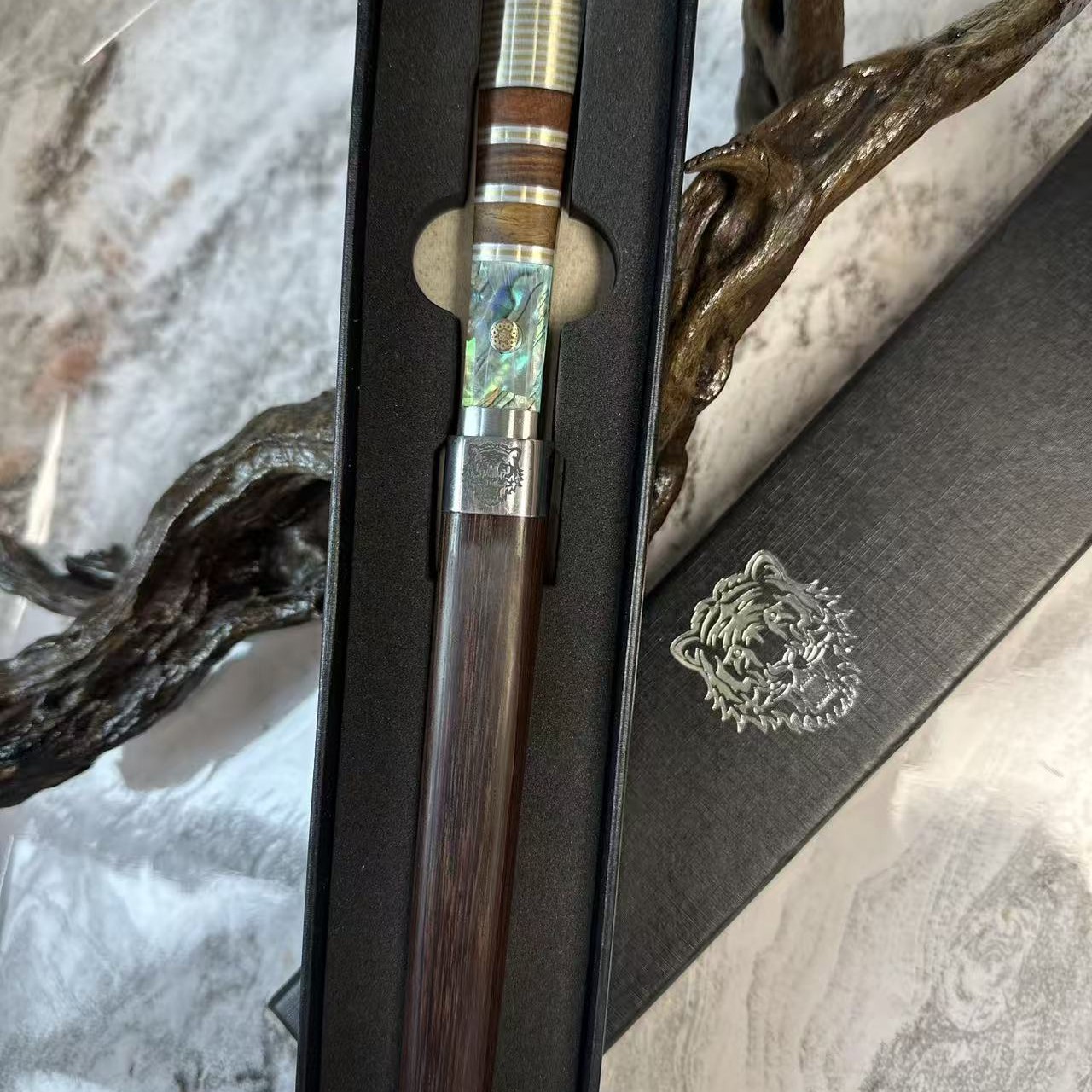 【贝壳】高货新款金钱豹实木刀柄刀鞘户外野营家用水果刀