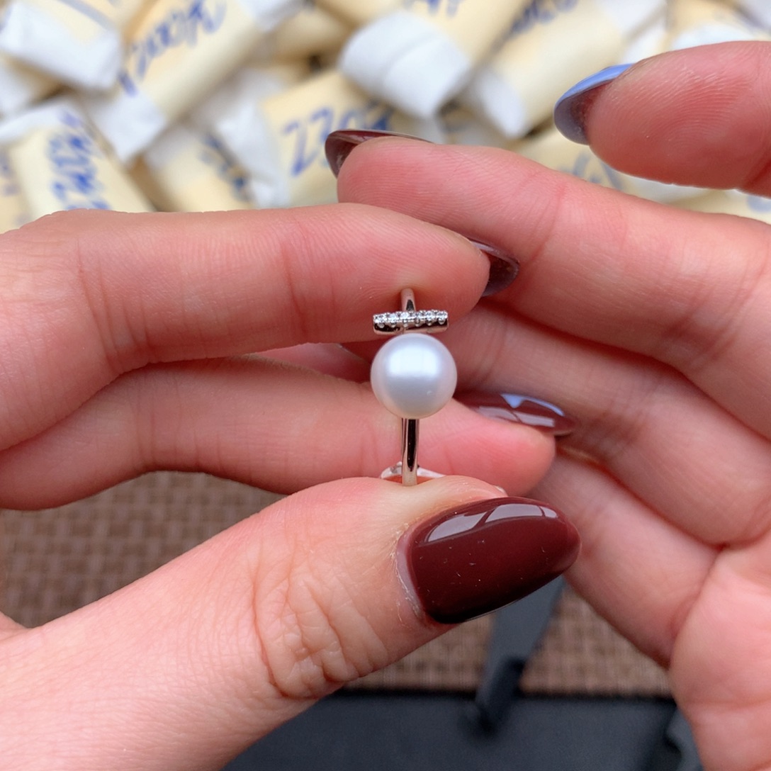 银S925镶嵌戒指淡水珍珠福利