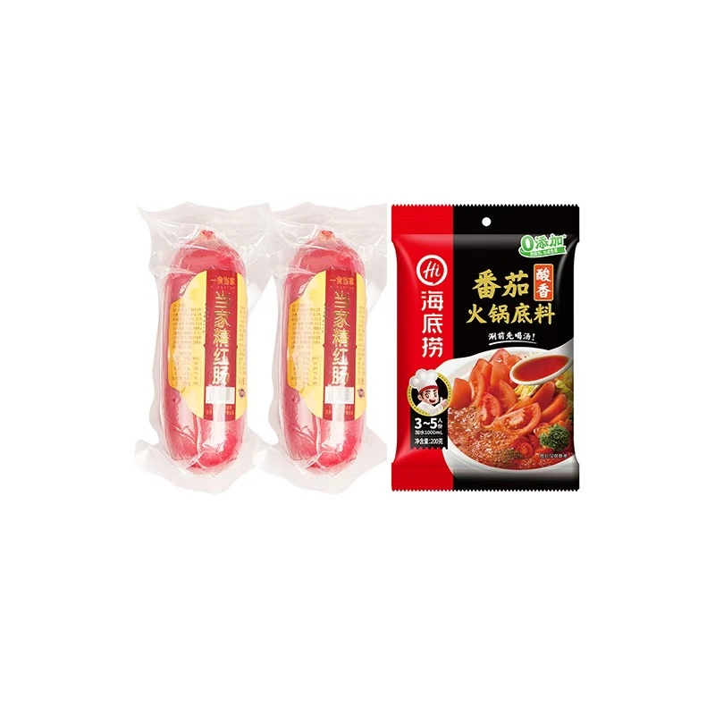 一食当家精红肠300g*2根上海特产风味香肠猪肉熟食肉大红肠