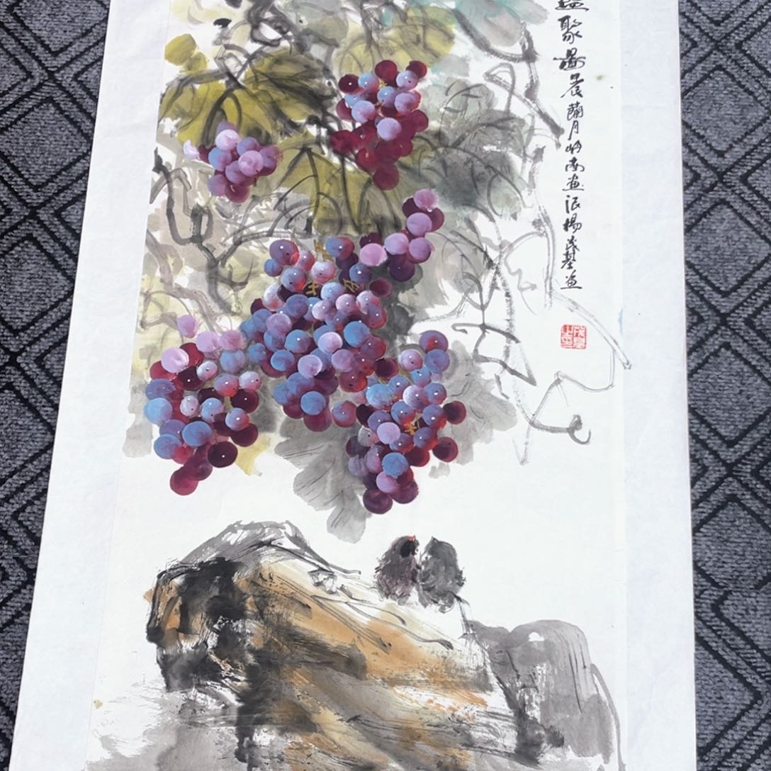 国画三尺花鸟作品