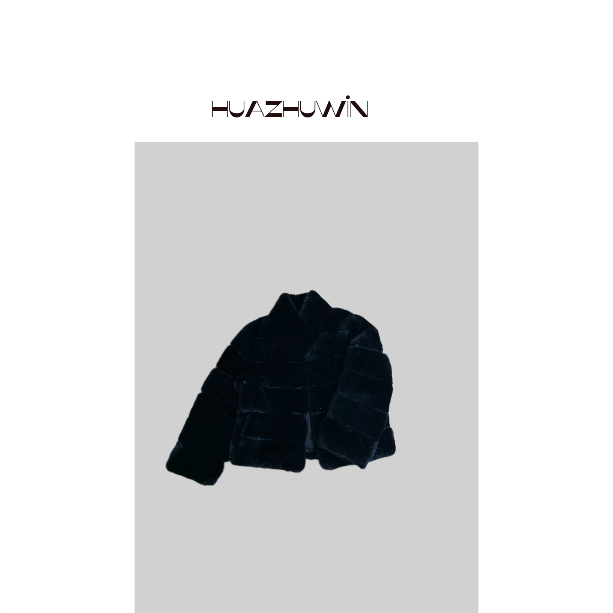 HZ-私服款定制獭兔毛抽绳皮草外套