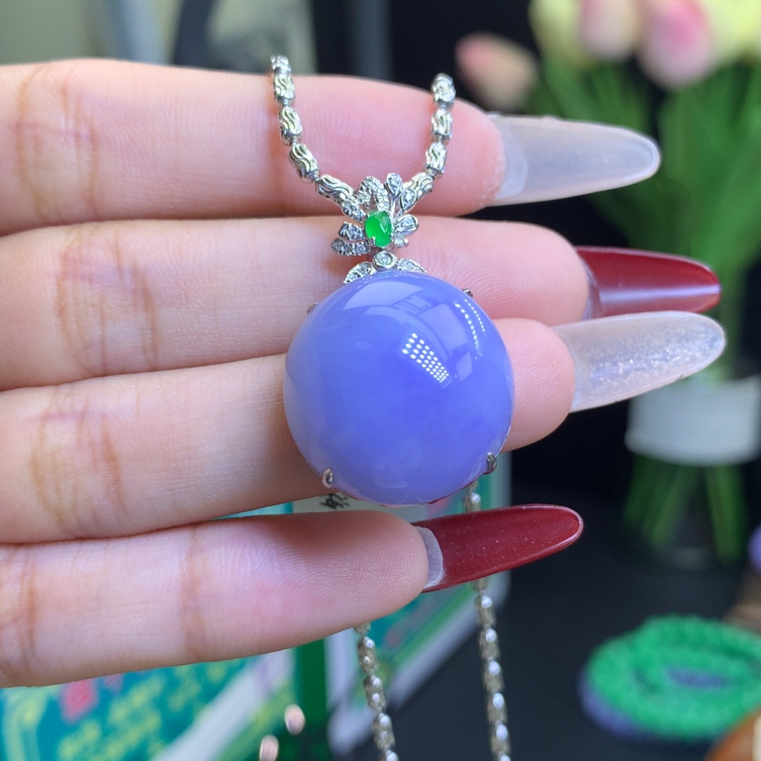 翡翠颈饰18K金镶嵌天然