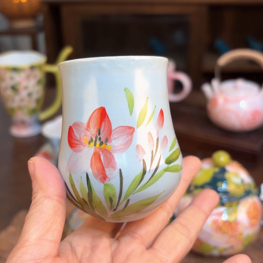 景德镇手绘高温釉下彩陶瓷茶具