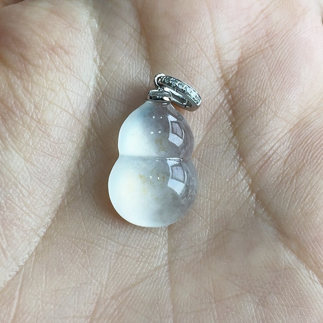 翡翠颈饰18K金镶嵌葫芦