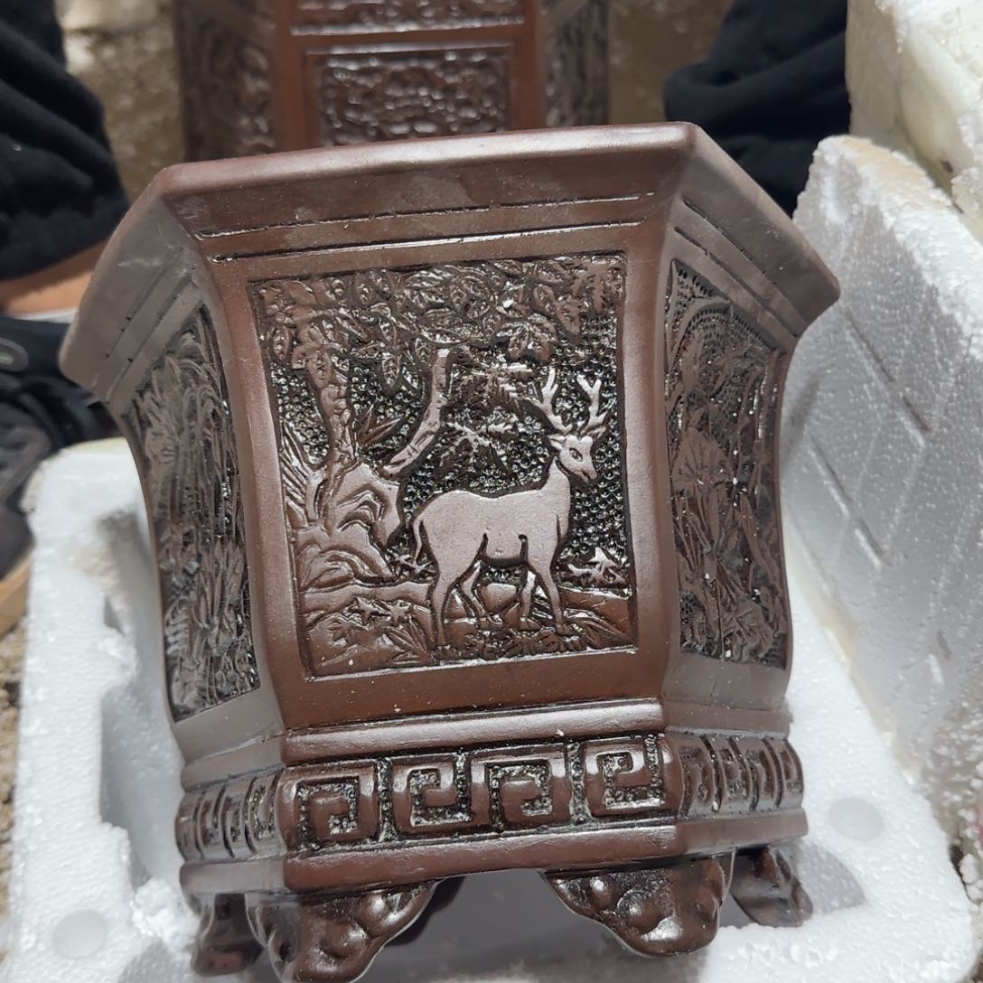 紫砂花盆瑕疵是我