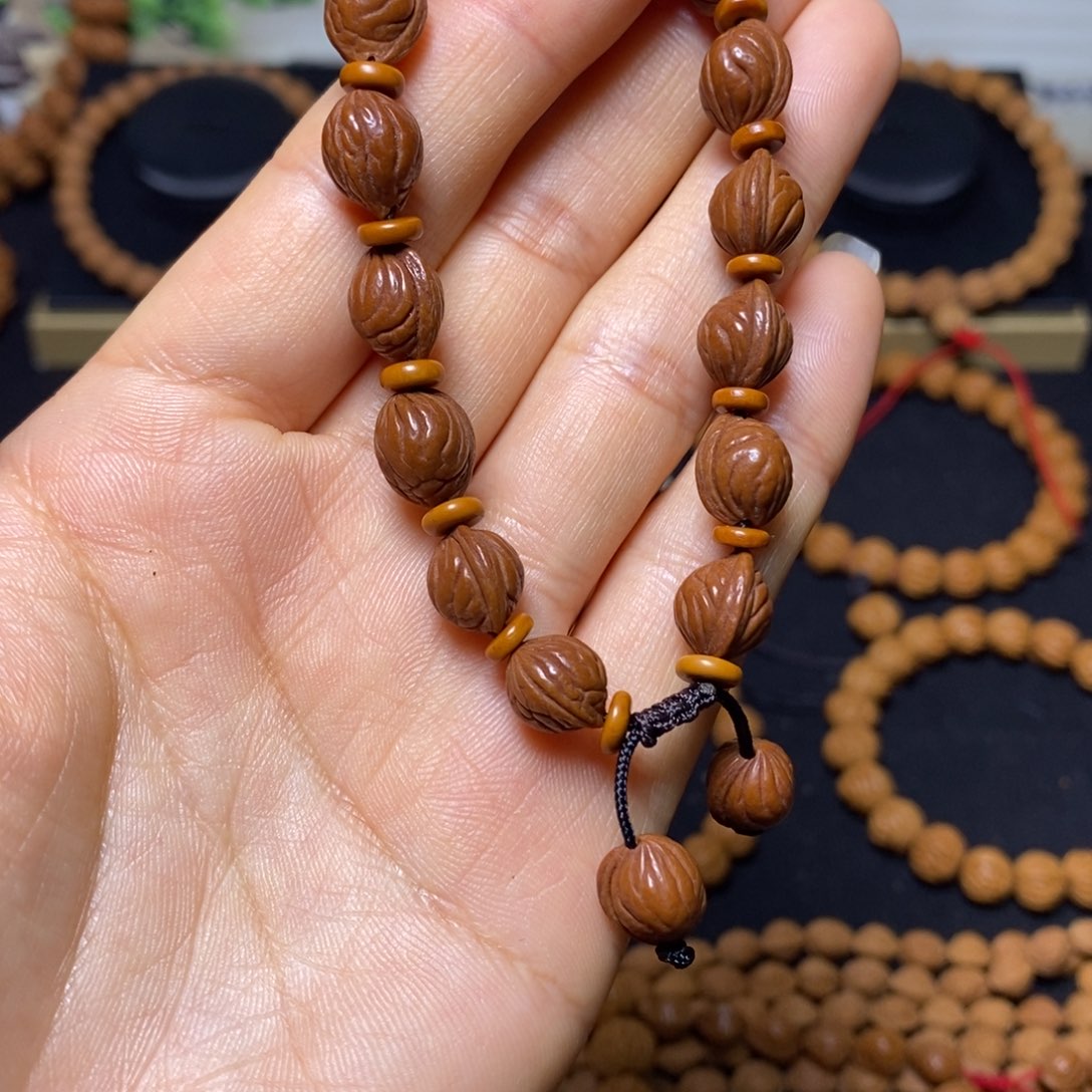 优***然手串桃核秦岭文玩桃核手串