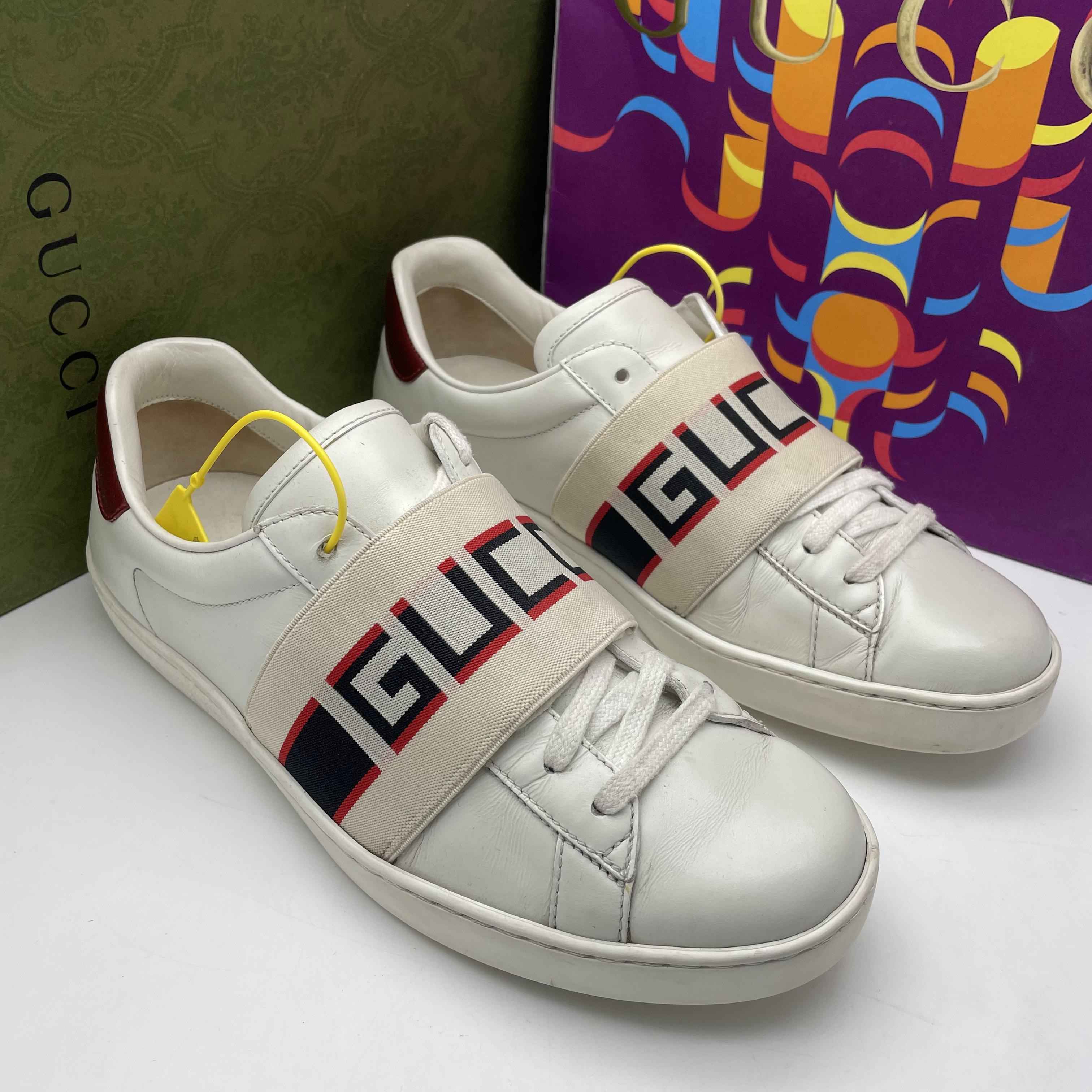 90新 GUCCI/古驰 二手 男款 腰带大标志时尚板鞋/38.5欧码