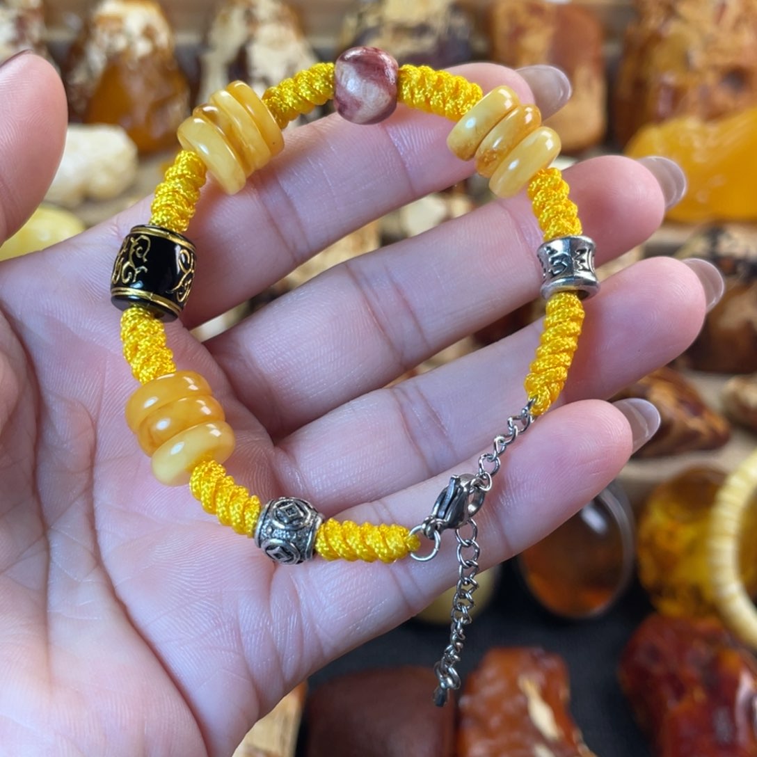 裸石琥珀未镶嵌天然蜜蜡手链