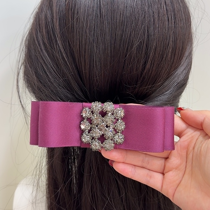 布艺铁合金高级葡萄紫色弹簧夹