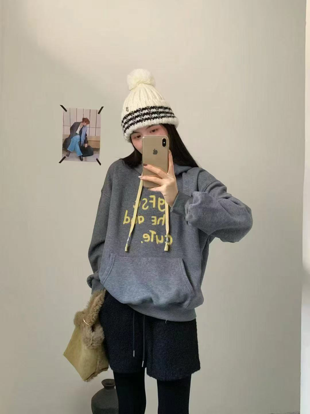 【阿婷家】9099新款韩系连帽抽绳百搭卫衣
