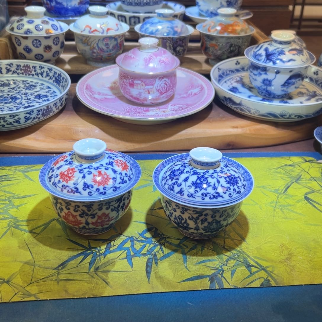 景德镇陶瓷永乐青花二才，釉里红二才