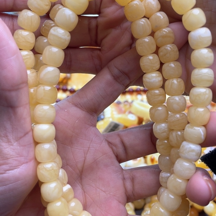 蜜蜡手串未镶嵌浩*蜜蜡9m