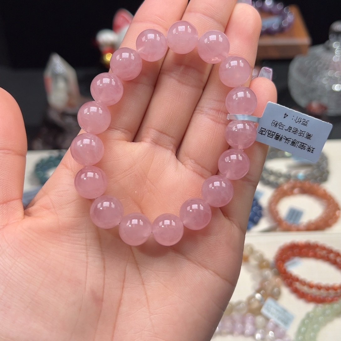 水晶手串未镶嵌高货老矿马粉11.5mm
