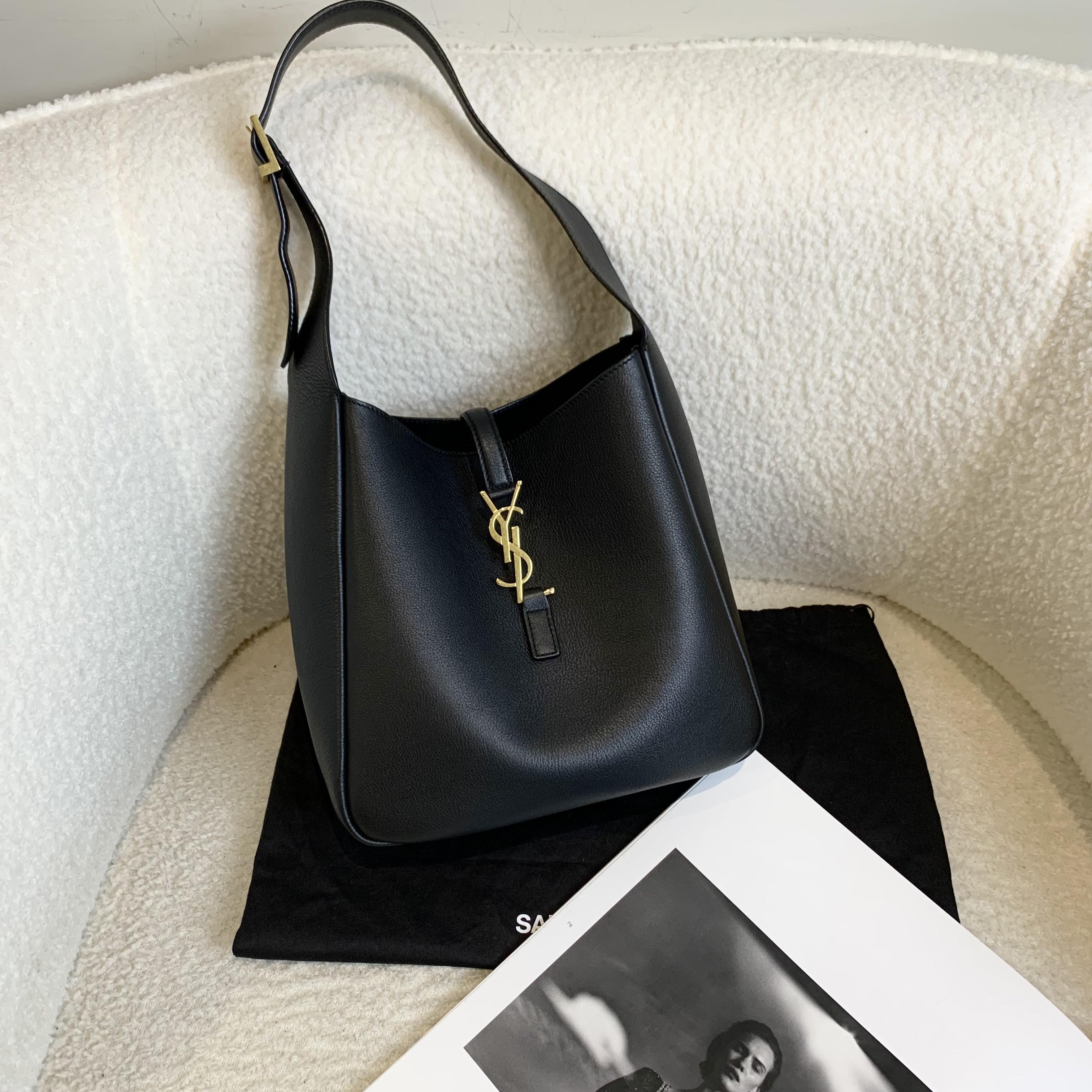99新 YSL/圣罗兰 壹臻/黑金hobo小号 93824240
