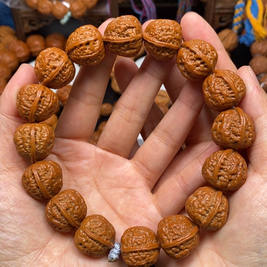 桃核手串小八棱一道筋