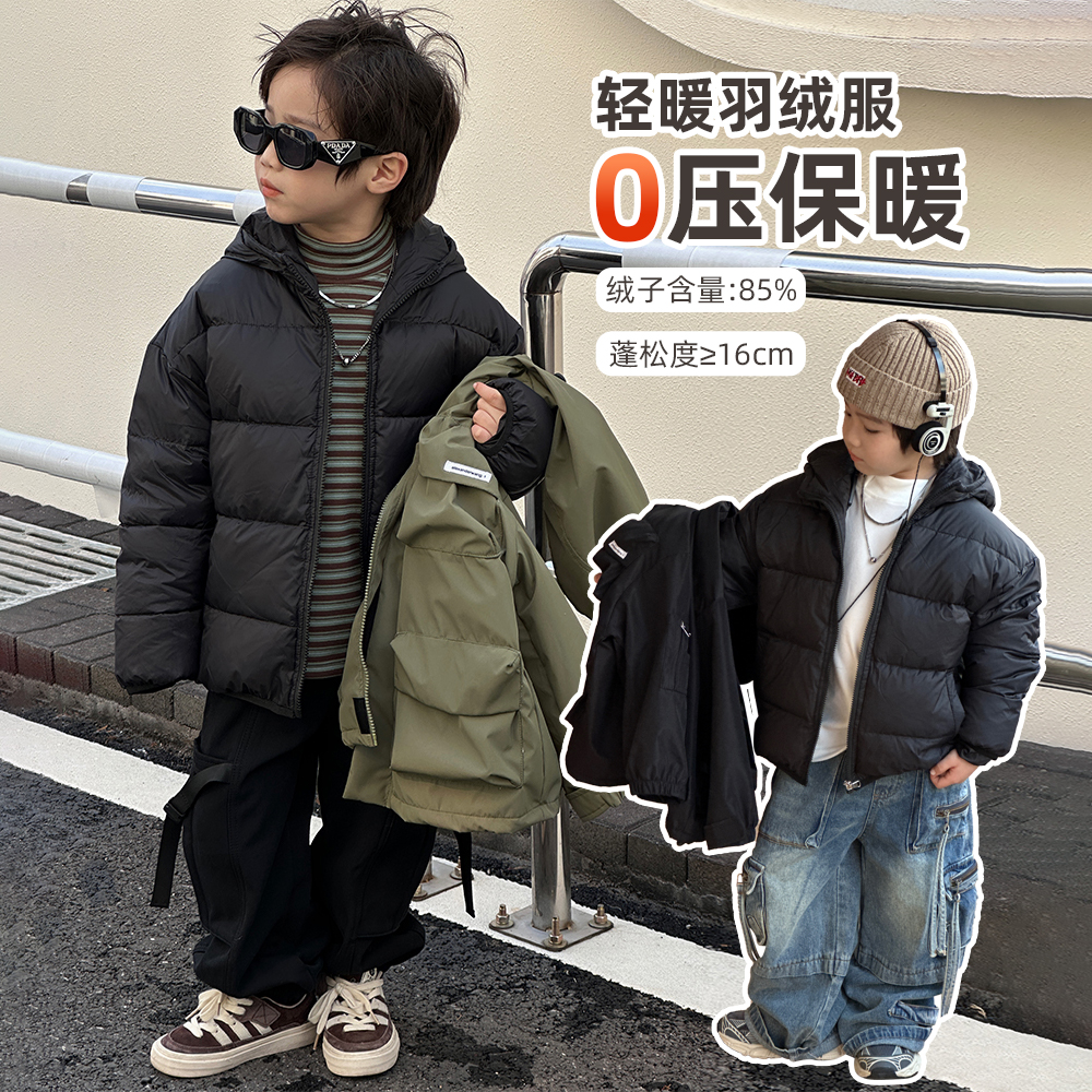 男童羽绒服儿童外套冬装新国标90白鸭绒D-CLD23777-2悠悠童话童装