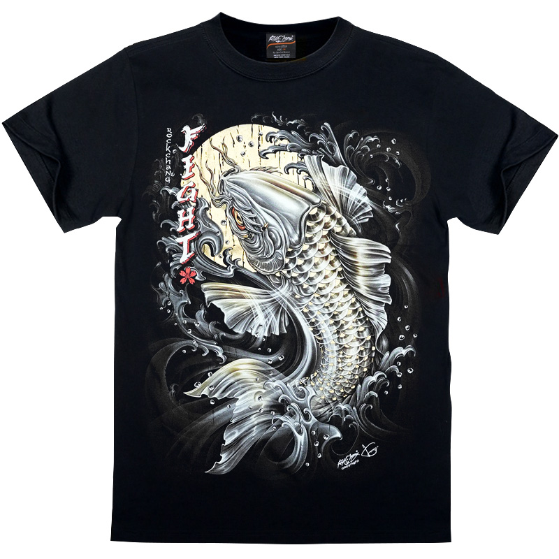 金色锦鲤 鲤鱼国风大图夜光短袖 限量款