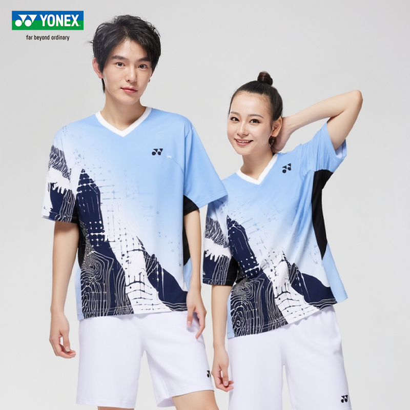 YONEX尤尼克斯羽毛球服短袖yy比赛运动上衣男女速干T恤2102525BCR