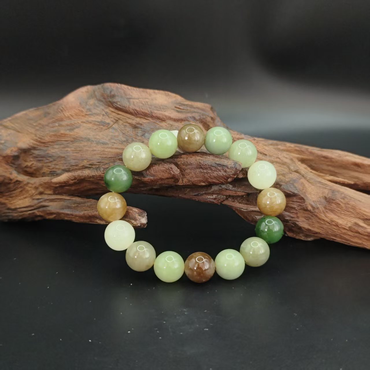 Z和田玉多宝圆珠手串（卡12）0662