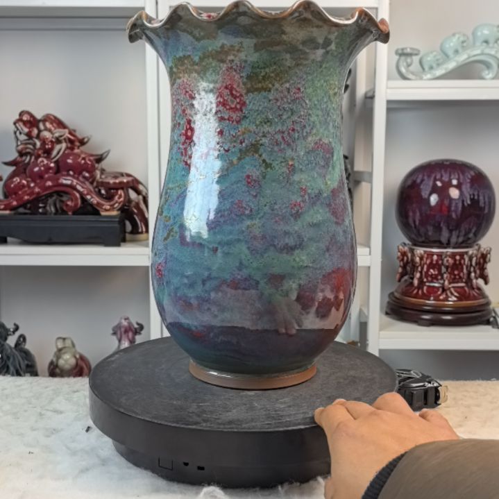 摆件钧瓷摆件神後鎮鈞瓷