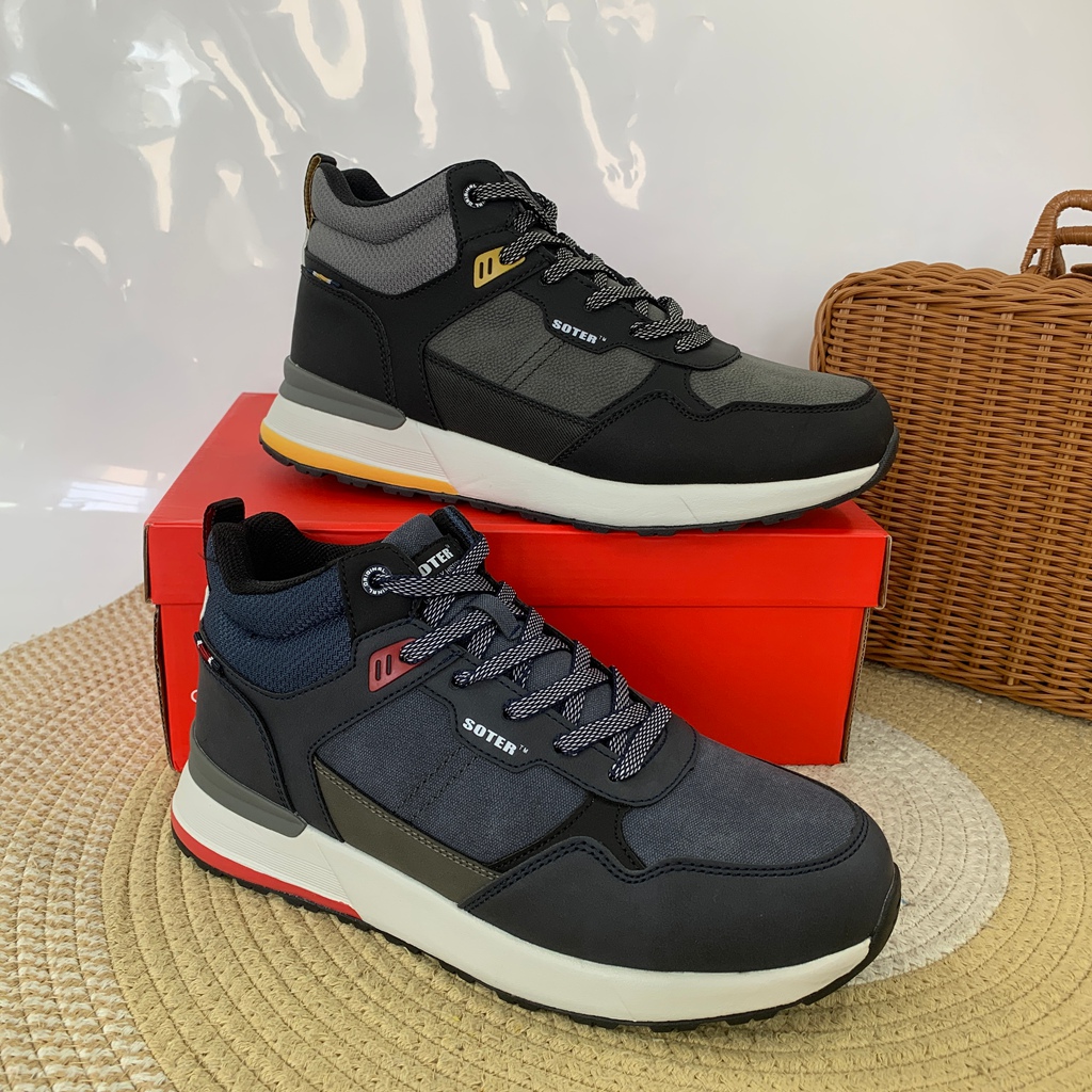 C113(运动码）男鞋 冬季新款中帮系带加绒加厚轻便舒适休闲鞋1仓