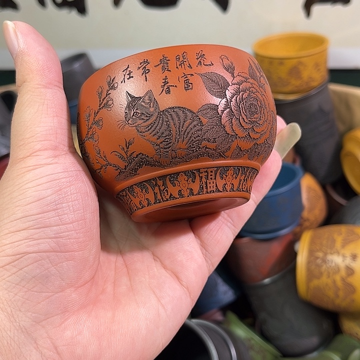 茶杯紫砂全手工紫砂主人杯