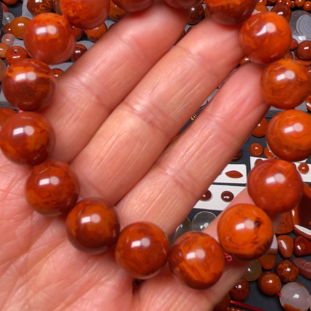 南红玛瑙合金手链